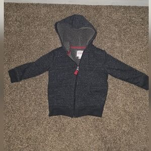 Cozy Dark Gray Hooded Zip-Up Sweatshirt for Kids